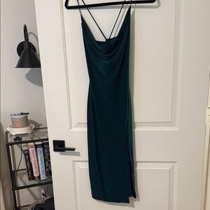 Windsor Teal Cowl Neck Strappy Midi Dress
